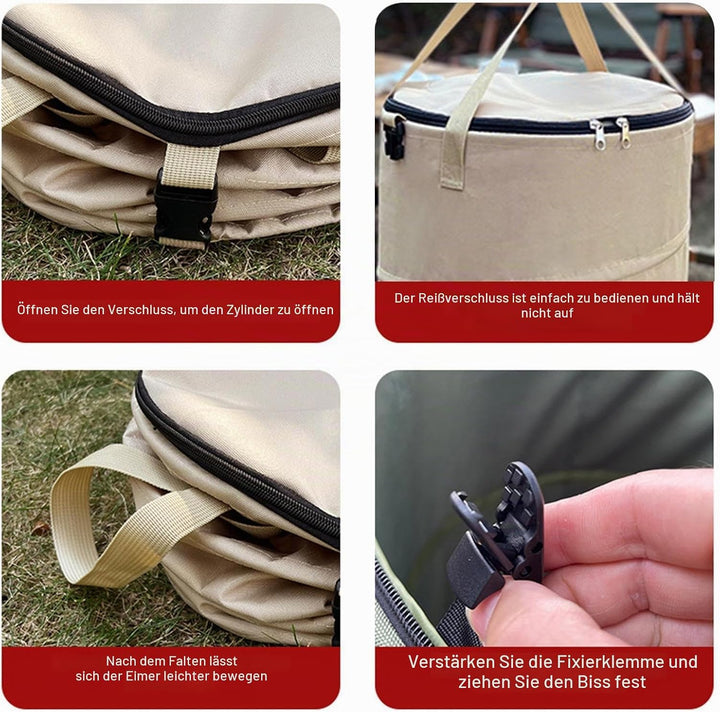 Faltbarer Camping Mülleimer 37 L Pop Up Mülleimer Fürs Auto Faltbar Abfalleimer Gartenabfallsack Mul