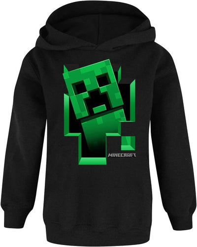 Minecraft Hoodie Jungen Kids Gamer Black Creeper Inside Hooded Jumper 7-8 Jahre