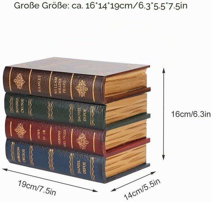 Falsche Buchbox 16 x 14 x 19 cm Vintage Europäischen Stil Deko Schmuck Aufbewahrung Buchboxen Gefäls