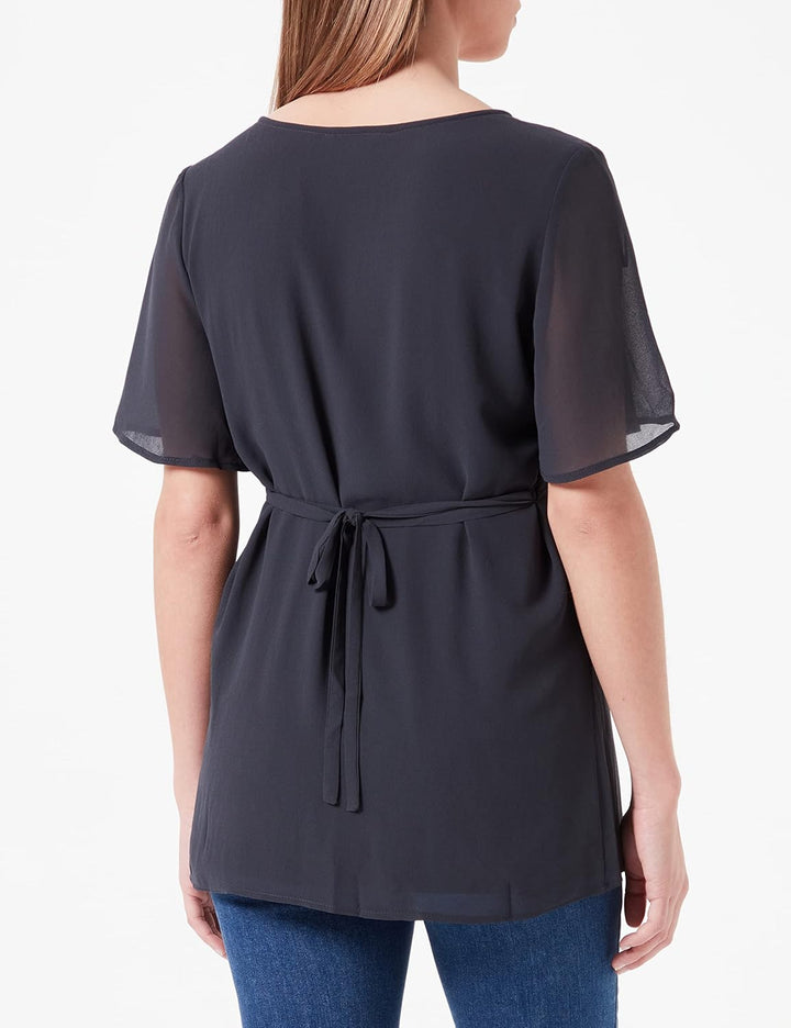 Noppies Damen Blouse Short Sleeve Kula Bluse 34 Blue Graphite - P334, 34 Blue Graphite - P334