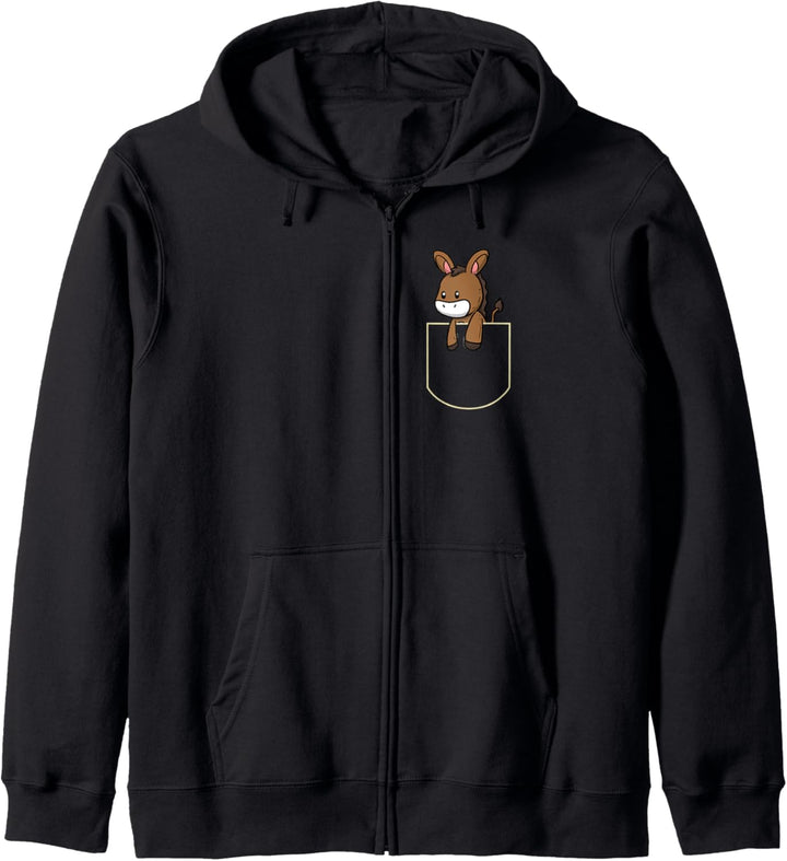 Lustiges Esel In Der Brusttasche Geschenk Muli Pocket Kapuzenjacke