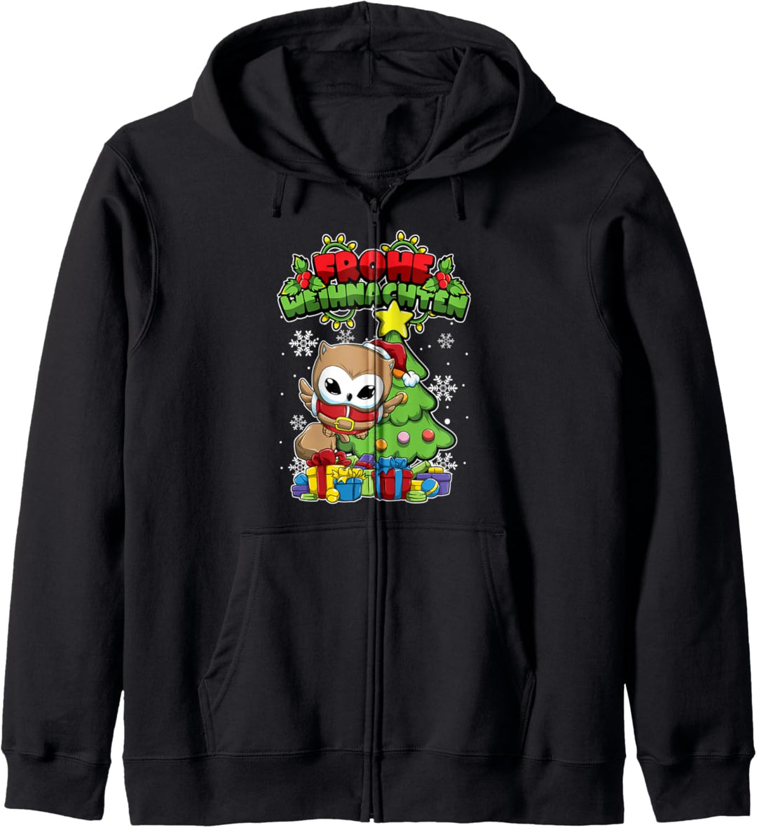 Weihnachtstiere Eule - Frohe Weihnachten Kapuzenjacke
