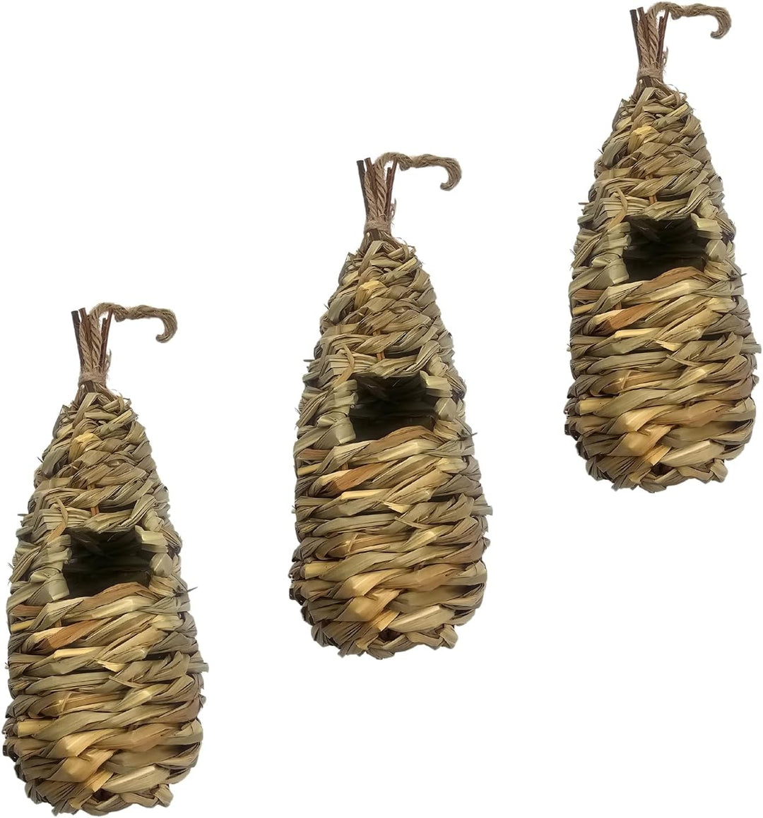 3 PAGEN® Vogelnester 3er-Set aus Naturmaterialien, Vogelnest 3 Stück, Vogelhaus zum Aufhängen, Wildv