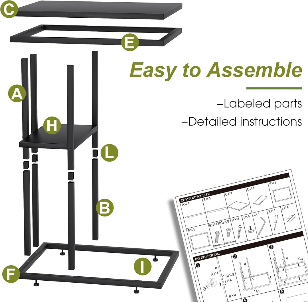 Beistelltisch C Form, Couch Beistelltisch, Kaffeetisch Kleiner Tisch, Sofa Tisch Beistelltisch Bett,