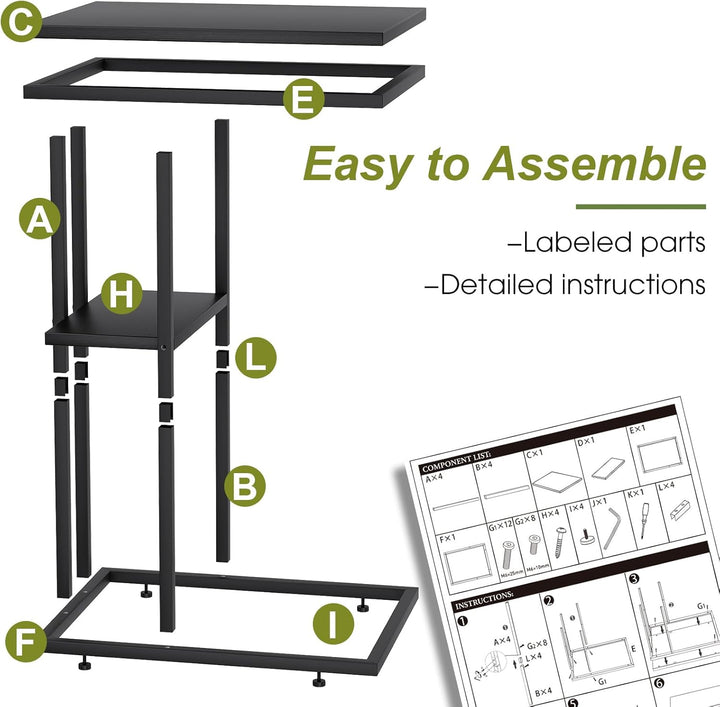 Beistelltisch C Form, Couch Beistelltisch, Kaffeetisch Kleiner Tisch, Sofa Tisch Beistelltisch Bett,