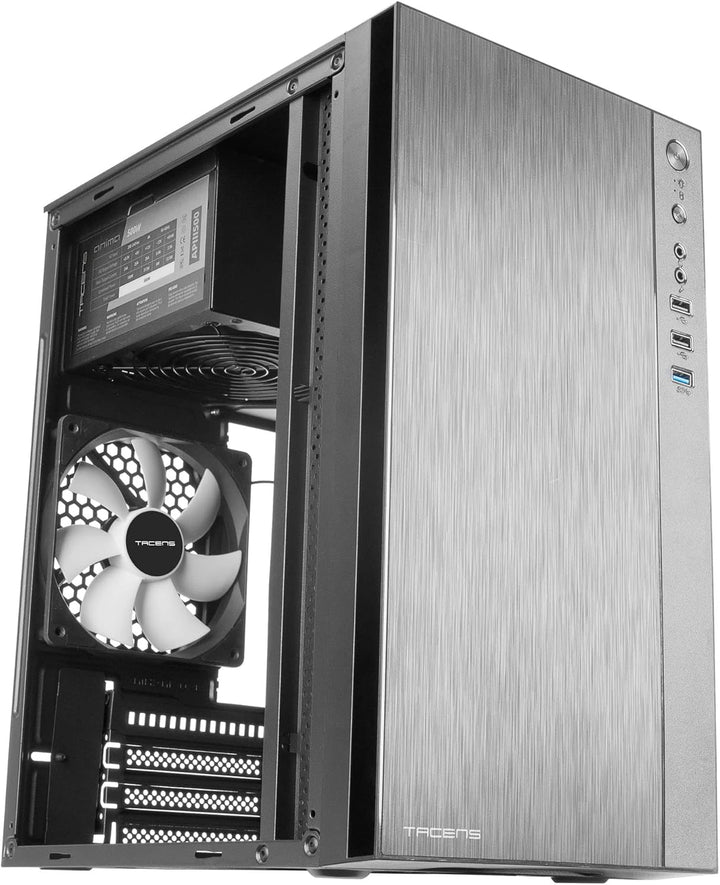 Tacens Anima ACX500, Micro ATX PC Gehäuse, 12cm Lüfter, 500W Netzteil, USB 3.0, Schwarz, Compact