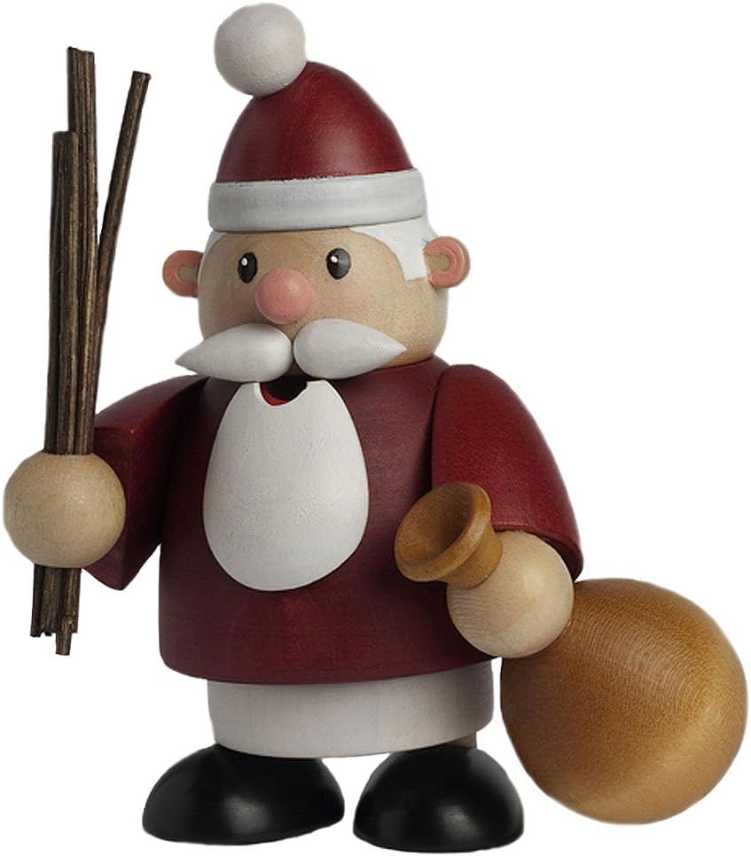 KWO Olbernhau Räuchermann Weihnachtsmann, Mini, 10 cm, Holz, Mehrfarbig, 10cm