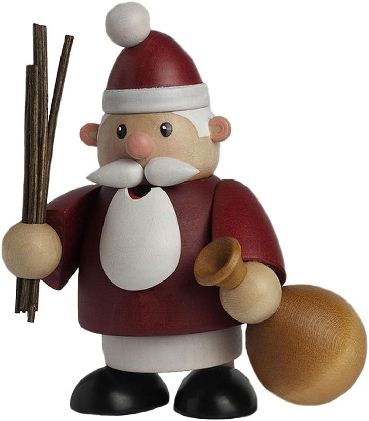 KWO Olbernhau Räuchermann Weihnachtsmann, Mini, 10 cm, Holz, Mehrfarbig, 10cm
