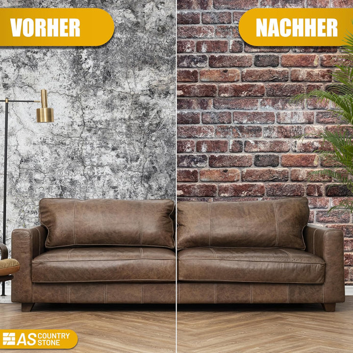 AS Country Stone® Wandverkleidung Steinoptik | 100x50x2 cm | 3D Effekt Wandpaneele Steinoptik für Kü
