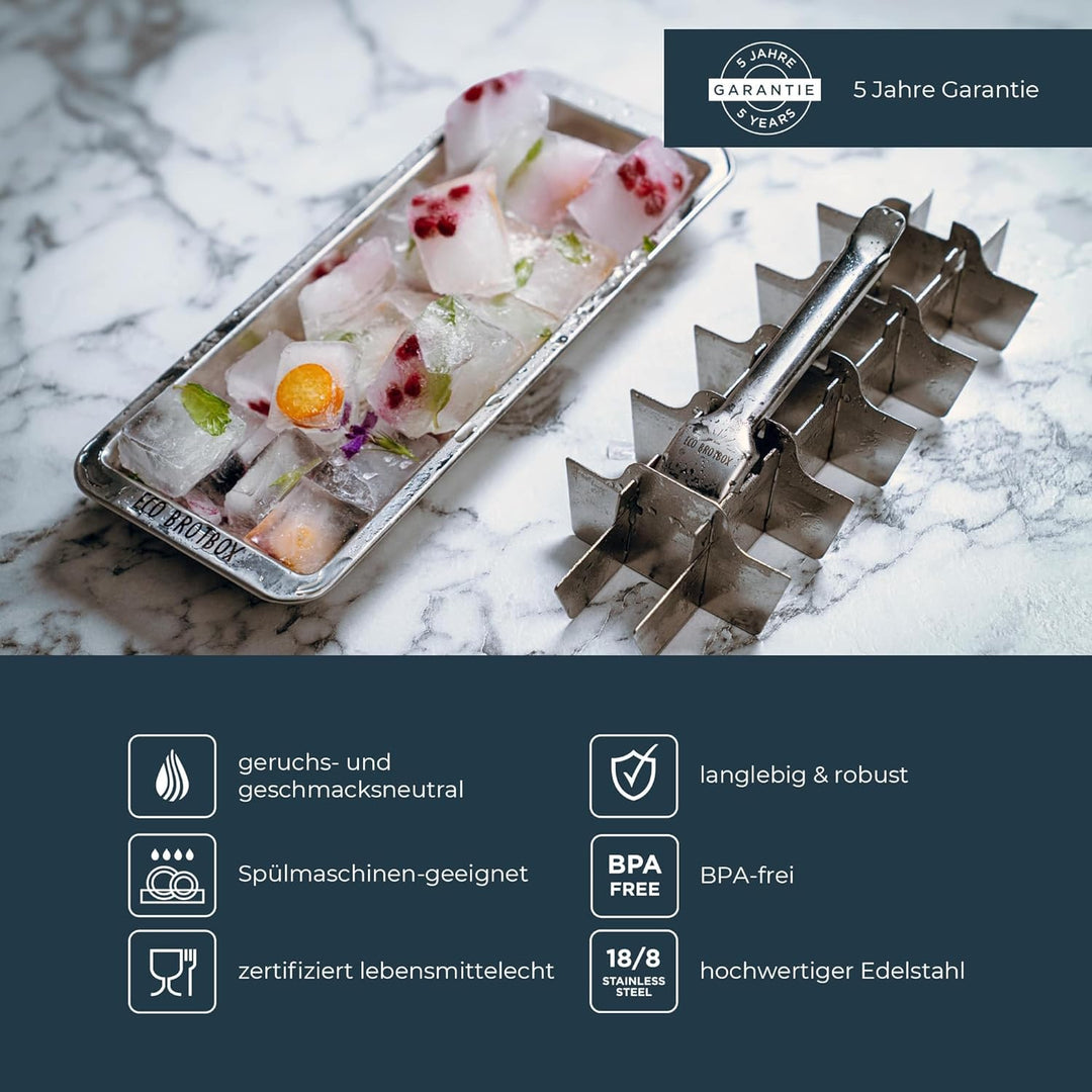 ECO Ice Cuber von ECO Brotbox | plastikfreie Eiswürfelform aus Edelstahl | Behälter lebensmittelecht