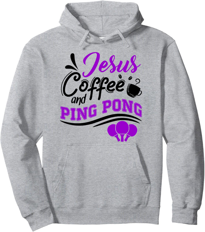 Tischtennis Witziger Jesus Kaffee und Tischtennis Pullover Hoodie