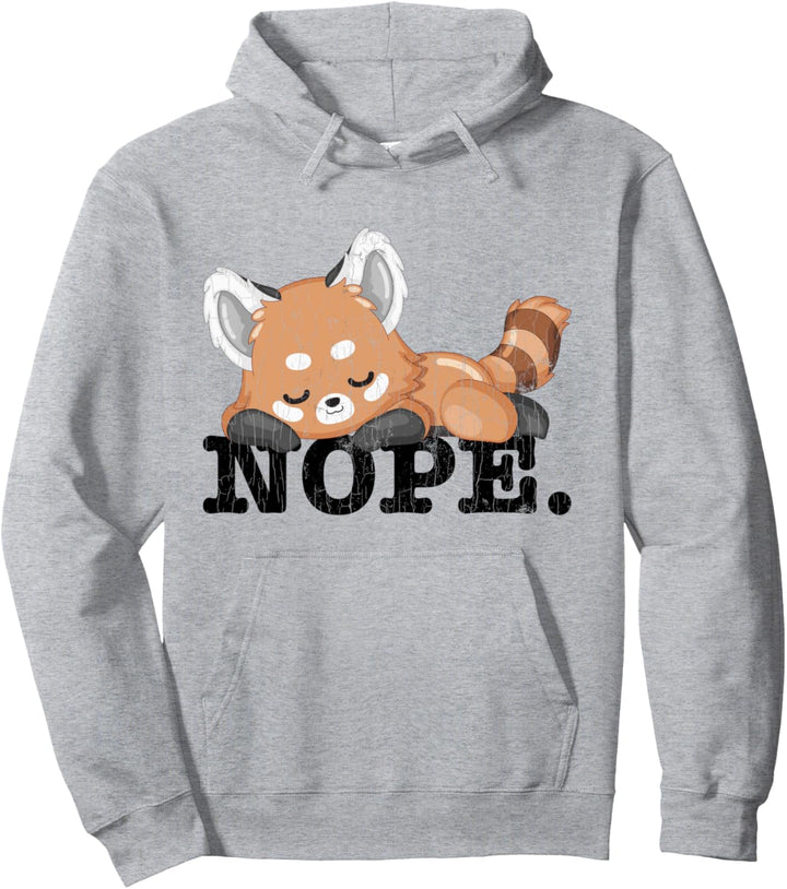 Nope Red Panda Lustige Pandas Animal Lover Grafik Pullover Hoodie