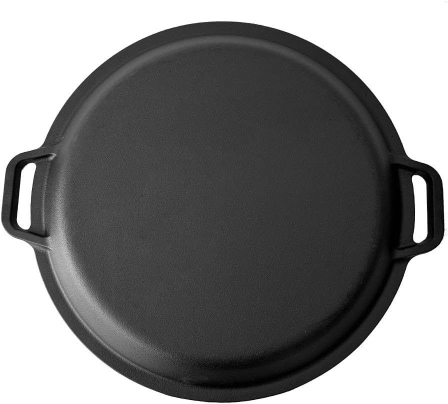 ROBARI Wok Kasan aus Gusseisen 12 L mit Grilldeckel Kazan