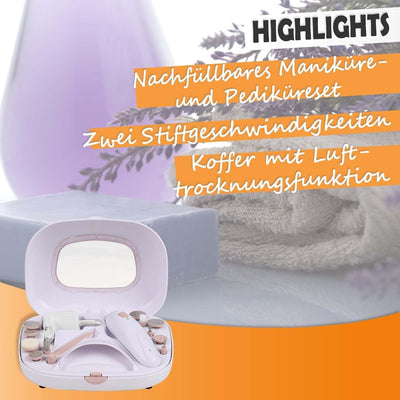 bmf-versand® Maniküre und Pediküre Set mit Zubehör elektrisch - Elektrisches Nagelpflegeset Pediküre