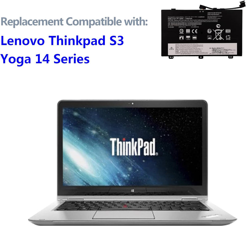 Swark Laptop Akku 00HW001 SB10F46439 Replacement Komplett with ThinkPad S3 Yoga 14 SB10F46439 4ICP7