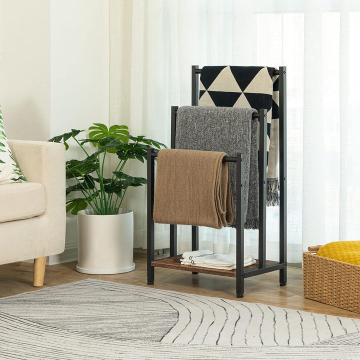 HOOBRO Handtuchständer, Handtuchhalter Freistehend für Badezimmer, Handtuchleiter stehend mit 3 stan
