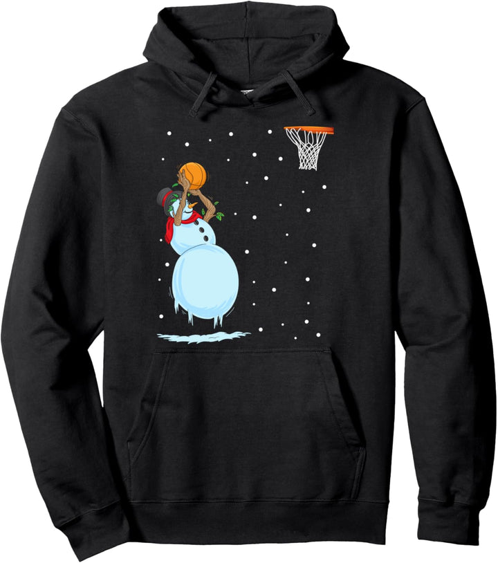 Lustiges Schneemann Basketball Weihnachten Geschenk Pullover Hoodie