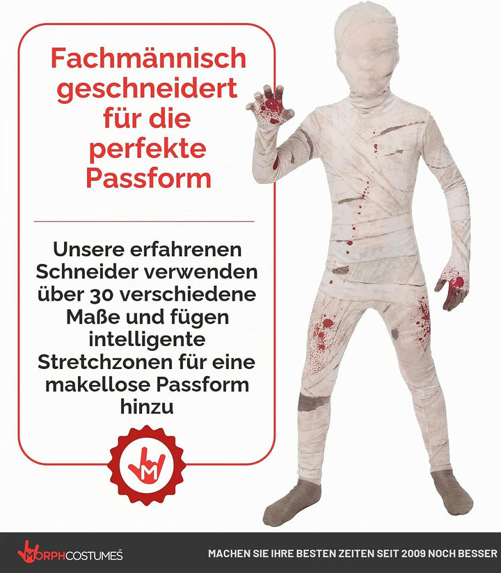 Morphsuits Kostüm Mumie Kinder, Mumien Kostüm Kinder, Halloween Kostüm Mumie Kinder, M