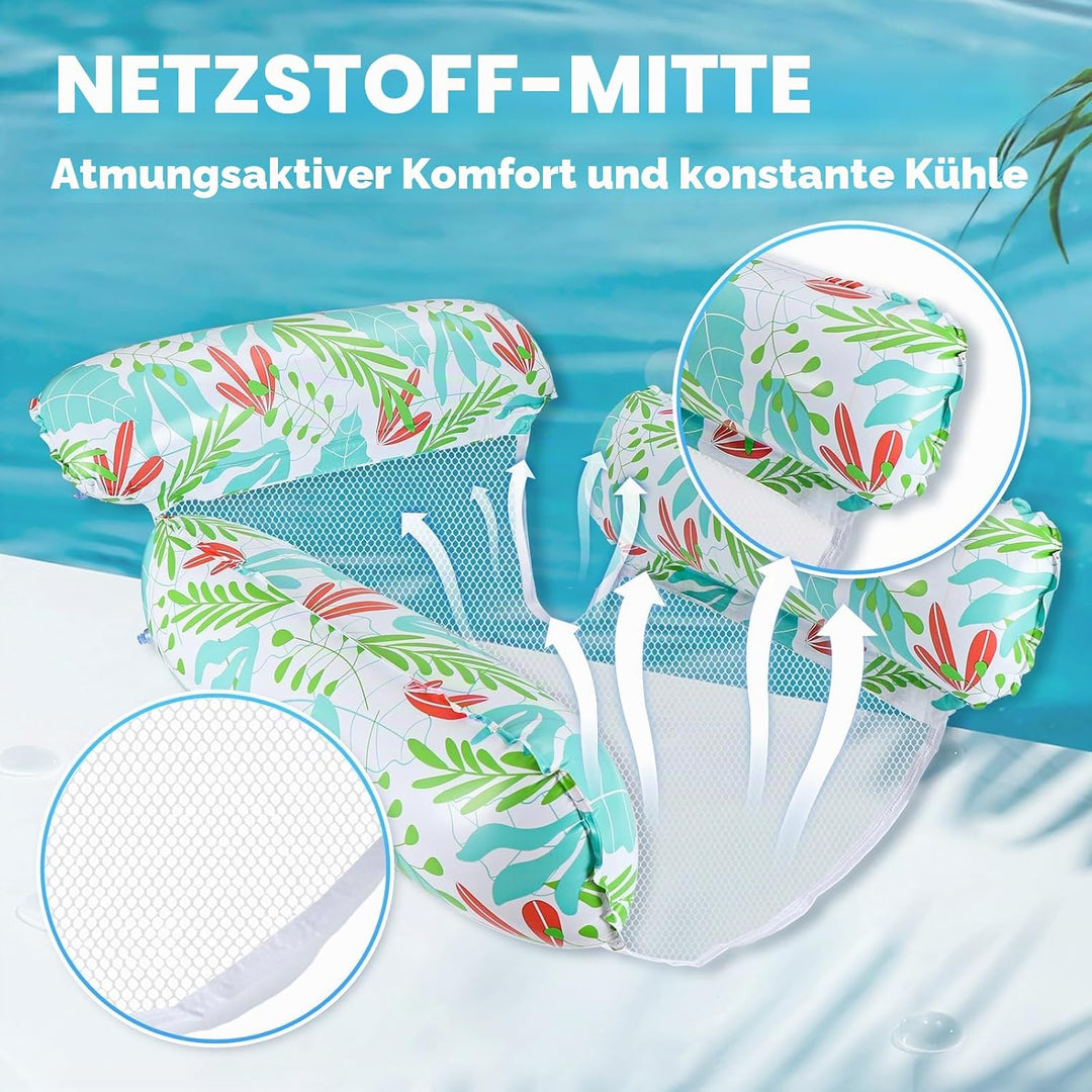 Luftmatratze Pool Wasser Wasserhängematte, 2 Stück Mehrzweck Pool-Hängematte mit Schwimmenden Stühle