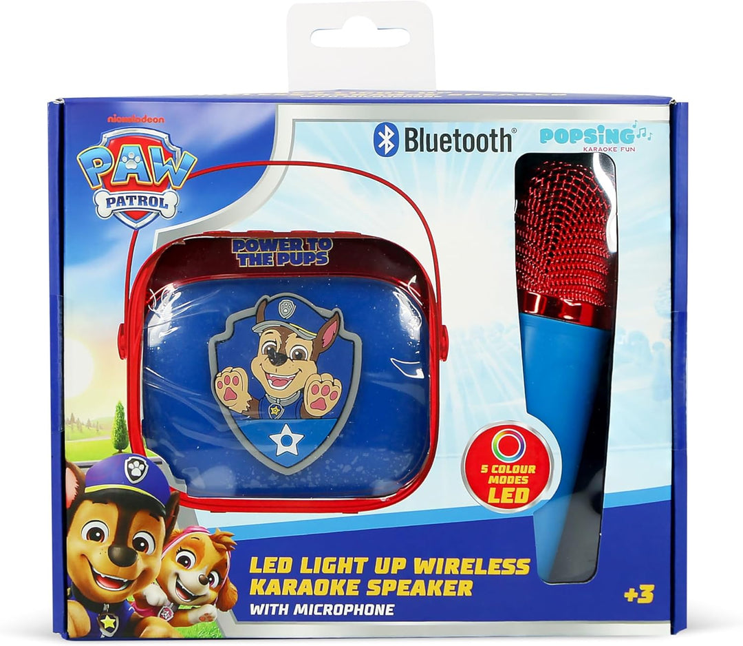 Paw Patrol Popsing LED Light up Wireless Karaoke Speaker with Microphone