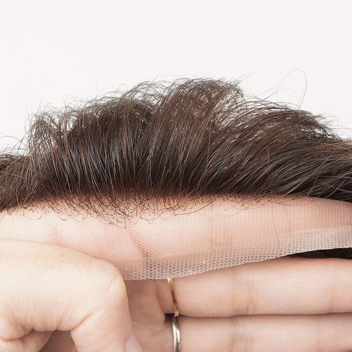Lordhair Perücke Männer,Realität Toupet, 0,08 mm Dünne Leder Basis 20 * 25 CM Leichtes Haarersatzsys