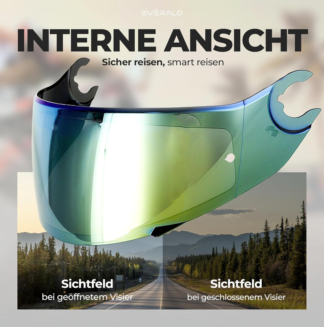 Kompatibel mit Shark Spartan Visier - Skwal - D Skwal - Skwal 2 - Helmvisier Pinlock Ready - Anti-Kr