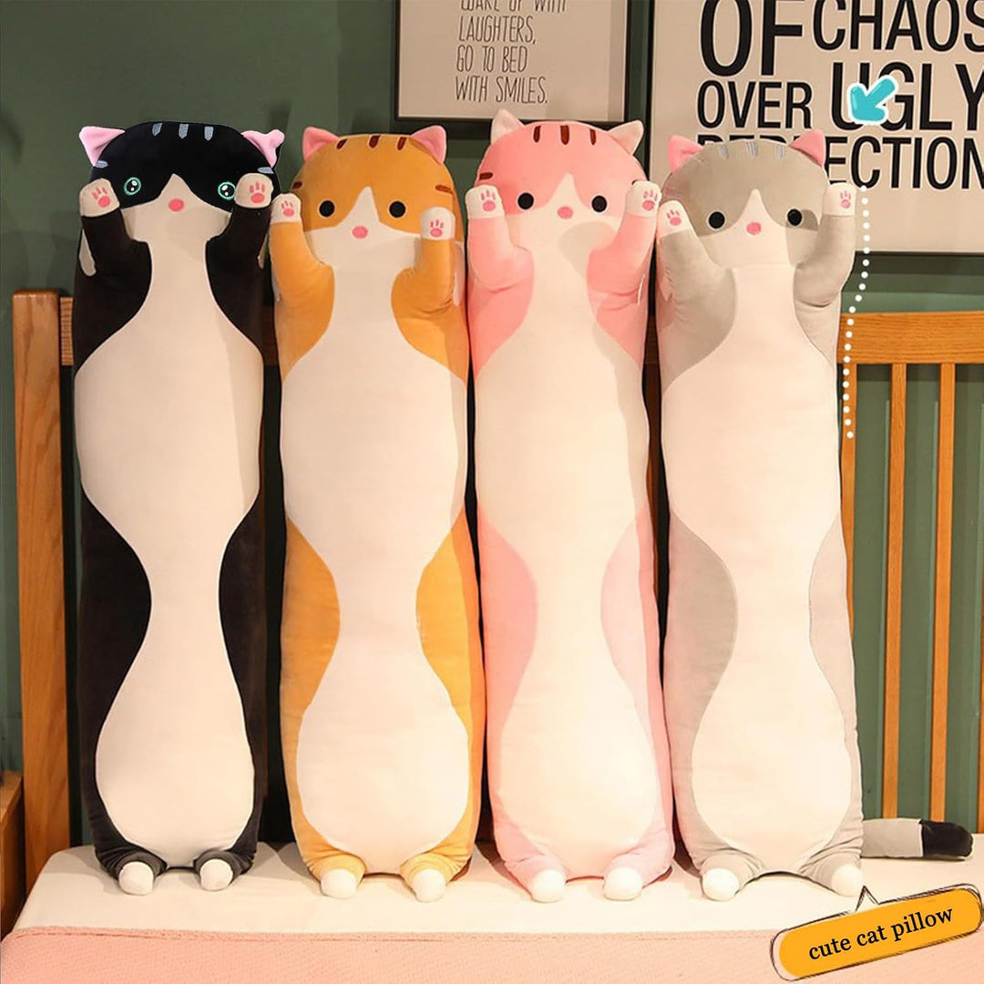 Lange Katze Kuscheltier Stofftiere Katzen Plüsch Kisse Süsse Kätzchen Plüschtier Schlafkissen,Weiche