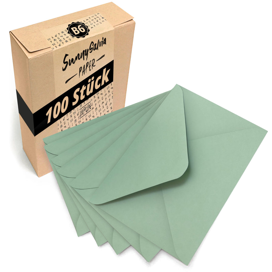 Japun – Briefumschläge (100 Stück) aus Papier, Kuvert, Umschlag ohne Fenster - DIN B6-175 x 125 mm -