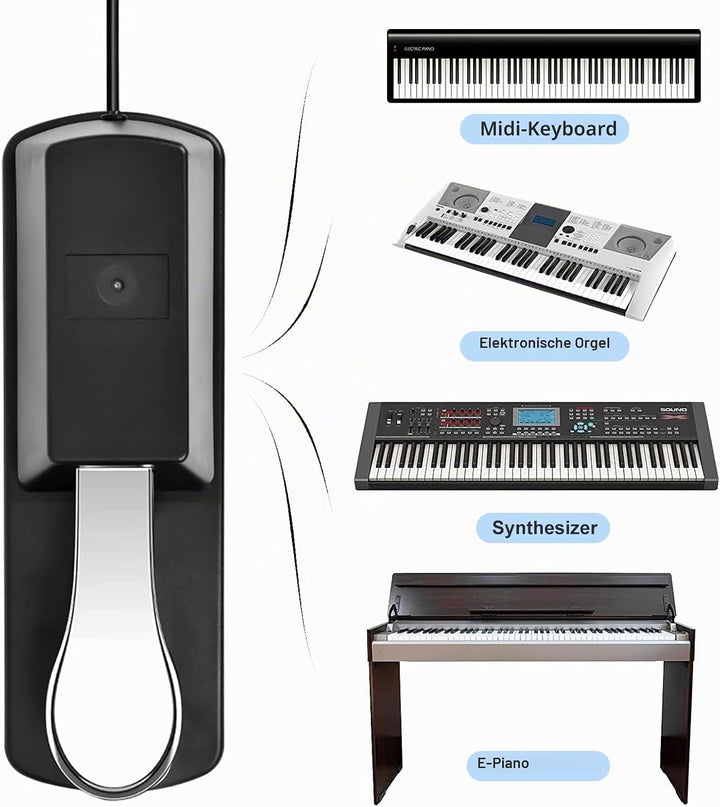 Pédale de Sustain Universelle pour Clavier de Piano, Pédale de Sustain Adaptée pour Synthétiseur de