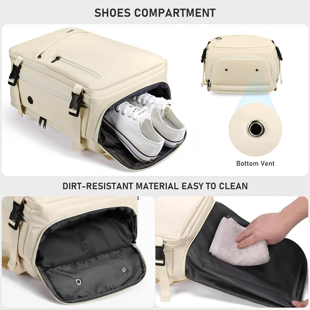 HOMIEE Reiserucksack Damen Herren Handgepäck Rucksack Flugzeug Wasserdicht Laptop Rucksack Gross Ruc