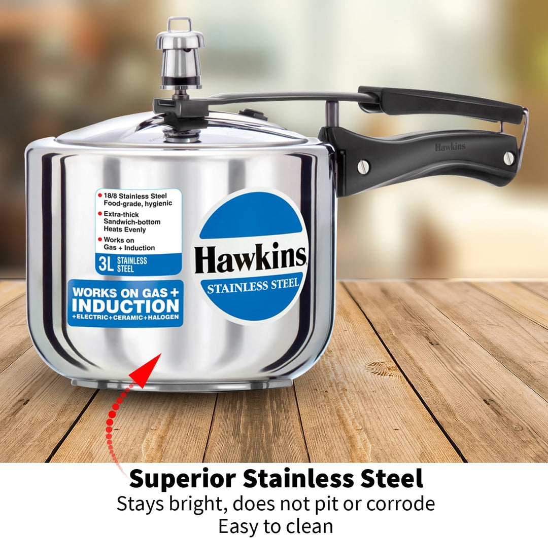 Hawkins Modell B 3 33 Hartschalenhülle L Hoch Edelstahl Schnellkochtopf, klein, silber