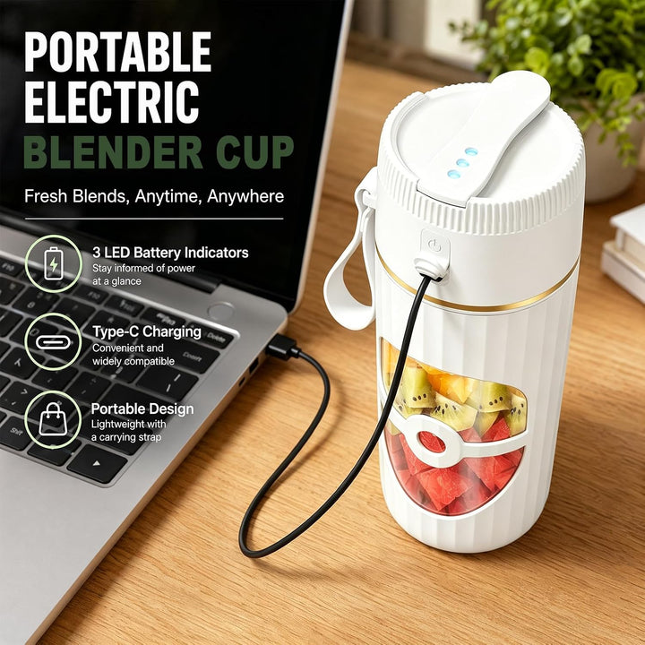 Tragbarer Mixer, 400 ml Kleiner Mixer Smoothie, Mini-Standmixer mit 10 Edelstahlklingen, Maker To Go