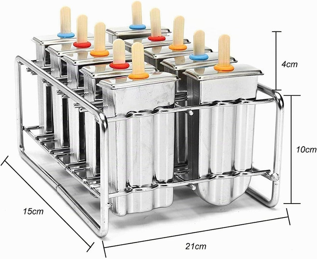 Eisform aus Edelstahl, für gesundes hausgemachtes Eis ideal für Partys drinnen und draussen, 10 Stüc