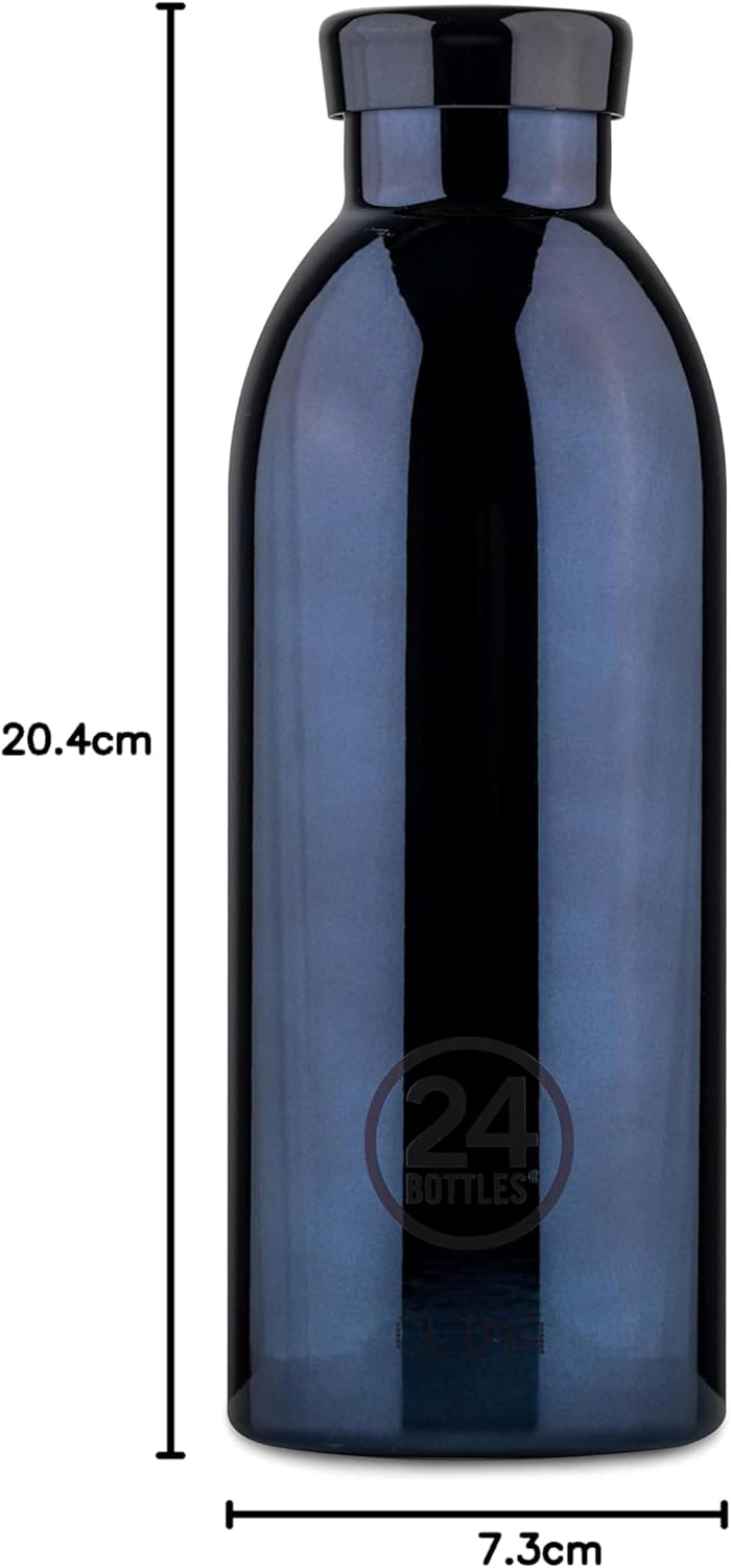 24 Bottles Clima, Trinkflasche aus Edelstahl, Schwarz, 500 ml 500 ml Black Radiance, 500 ml Black Ra