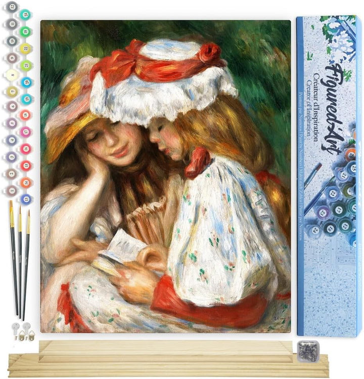 Figured'Art Malen Nach Zahlen Erwachsene Mit Rahmen Zwei Lesende Mädchen - Renoir - Paint by Numbers