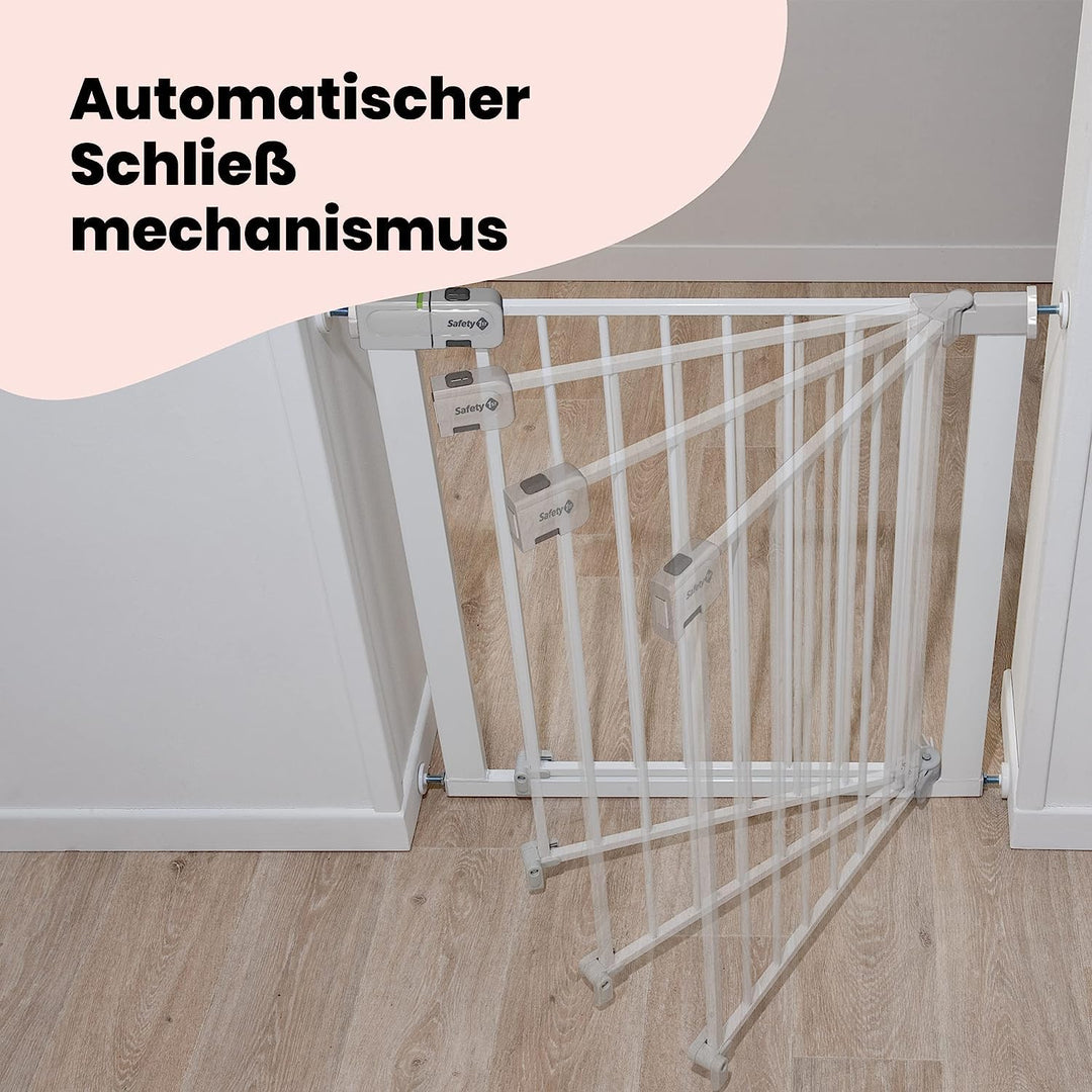 Safety 1st Auto Close, Ausziehbares Schutzgitter, Klemmgitter für die Treppe, Babygitter auch für Hu