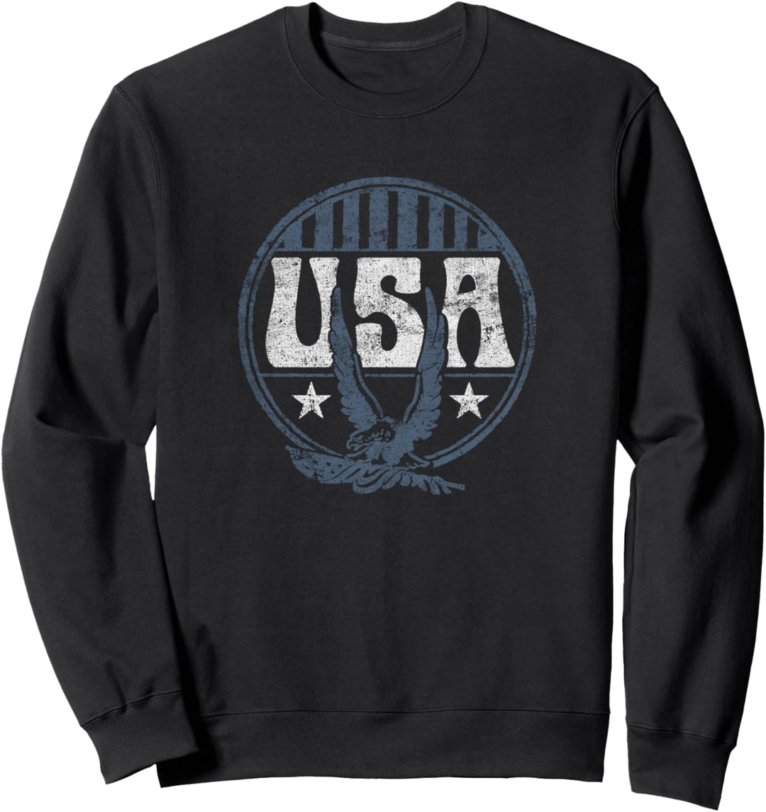 Americana Vintage USA Eagle Stars and Stripes Circle Sweatshirt