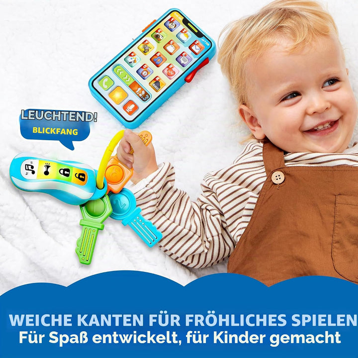 JOYIN Baby Spielzeug Schlüssel und Handy, Sensorik Spielzeug Autoschlüssel Telefon Spielzeug für Kin