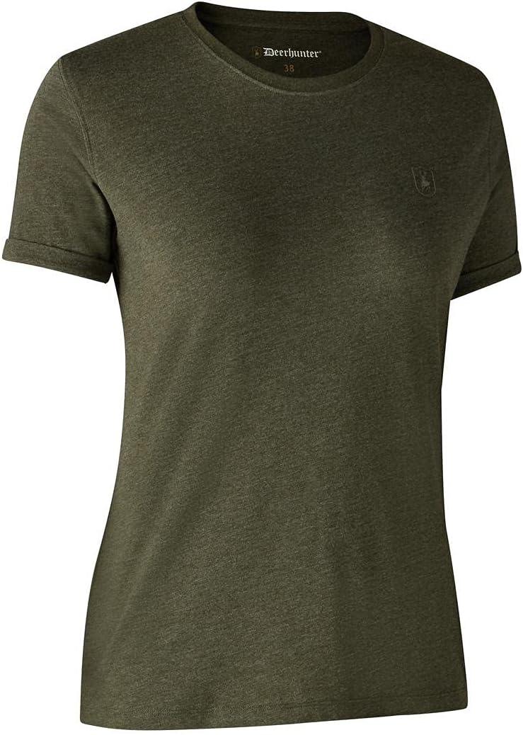 Damen Basic 2-Pack T-Shirt Abenteuer Grün Melange