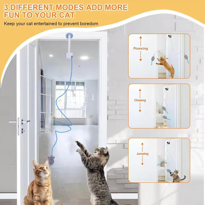 Elektrisches Katzenspielzeug, Interaktives mit Fernbedienung,Cat Toy Hängendes Automatisch Einziehba