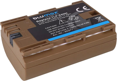 2X Blumax Akku kompatibel mit Canon LP-E6NH (2400mAh) mit USB Typ-C Ladebuchse - NTC-Sensor & V1-Geh