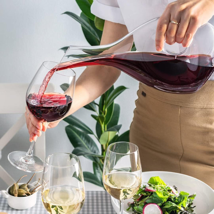 Wilmax Rotwein-Dekanter | 1000 ml | Wein-Karaffe aus Glas | Wein-dekantierer | Weinkaraffe | Dekanti