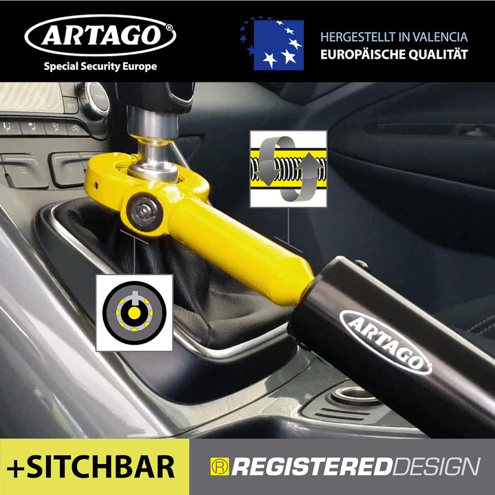 ARTAGO 862A/B Wegfahrsperre für Handbremse und Schalthebel, Diebstahlsicherung Auto