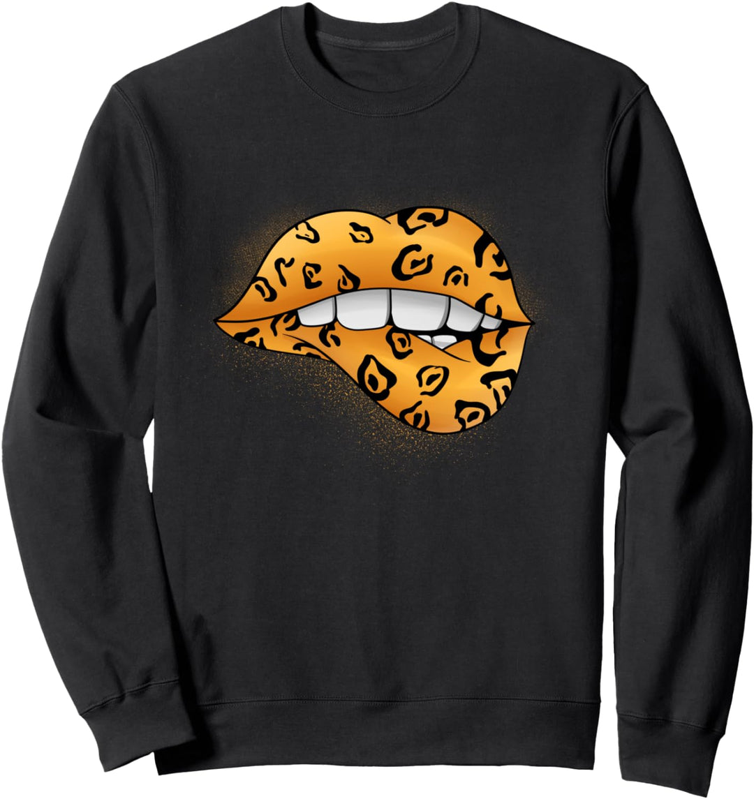 Sexy Lippen I Küss mich I Leopard I Gepard I Kussmund Sweatshirt