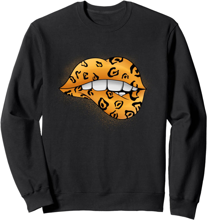 Sexy Lippen I Küss mich I Leopard I Gepard I Kussmund Sweatshirt