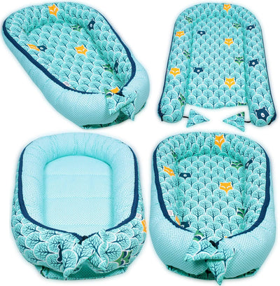 PaLulli Kuschelnest 2-seitig Babynest Babynestchen Baby Nest Nestchen Reisebett Wickelauflage Kusche