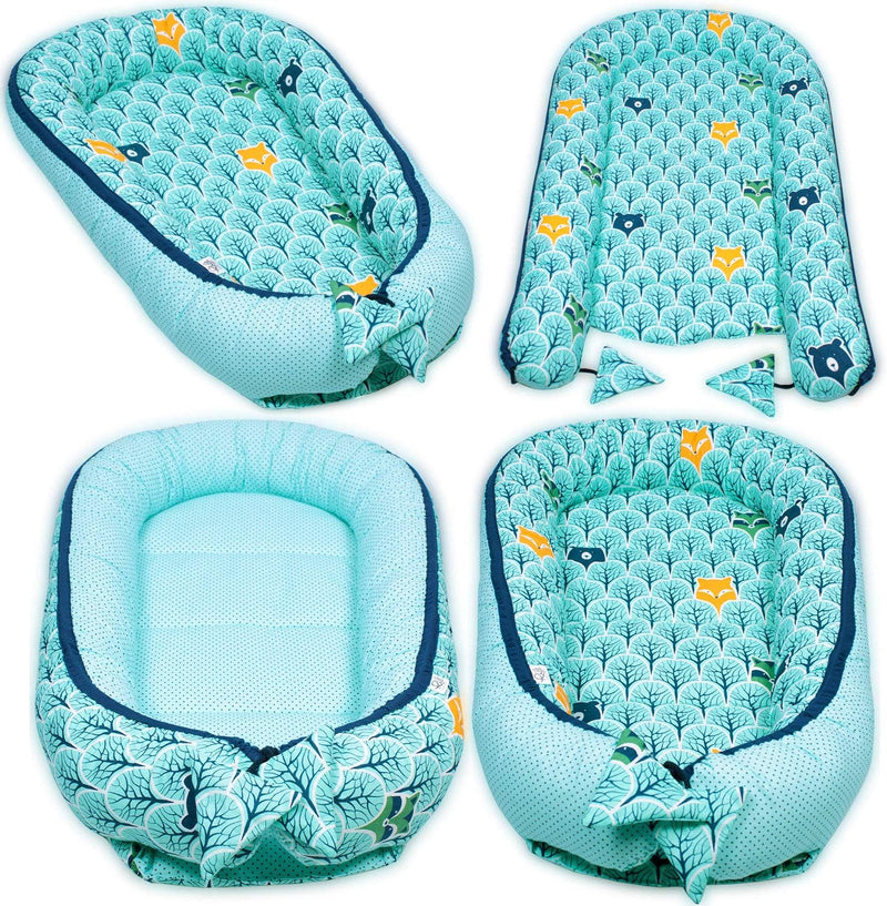 PaLulli Kuschelnest 2-seitig Babynest Babynestchen Baby Nest Nestchen Reisebett Wickelauflage Kusche