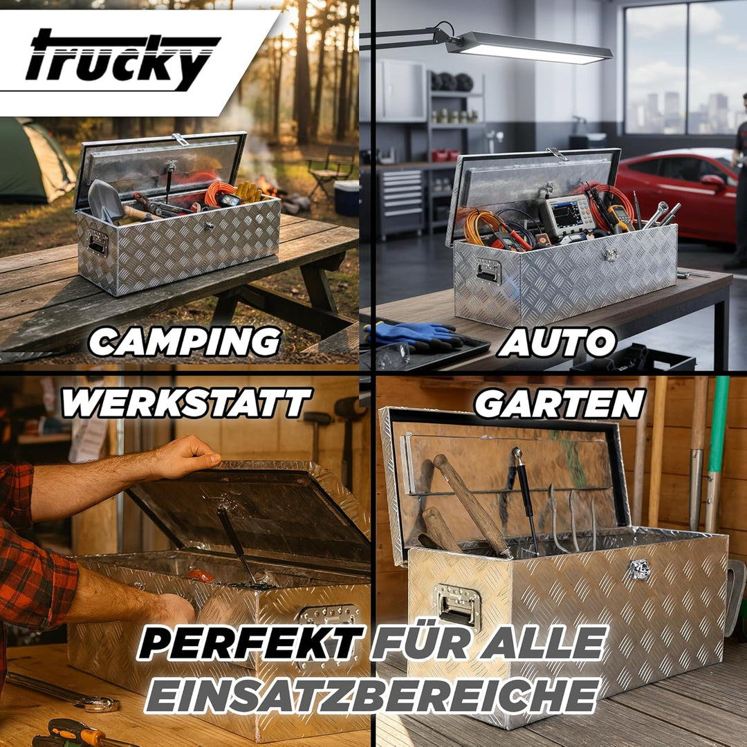 Truckbox Werkzeugbox Werkzeugkiste Anhängerbox Alubox D080 Alumium Deichselbox Trucky