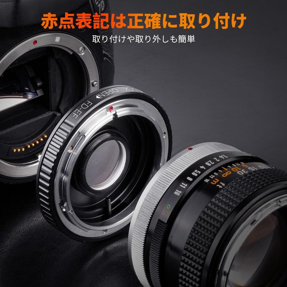 K&F Concept FD-EOS Objektivadapter Adapter Canon Objektiv Adapterring für Canon FD FL Objektiv an Ca