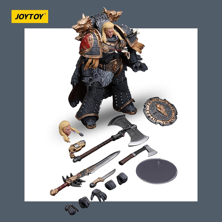 JOYTOY Warhammer 40k Space Wolves Leman Russ Primarch of The VIth Legion 1/18 Action Figur，Kombinier